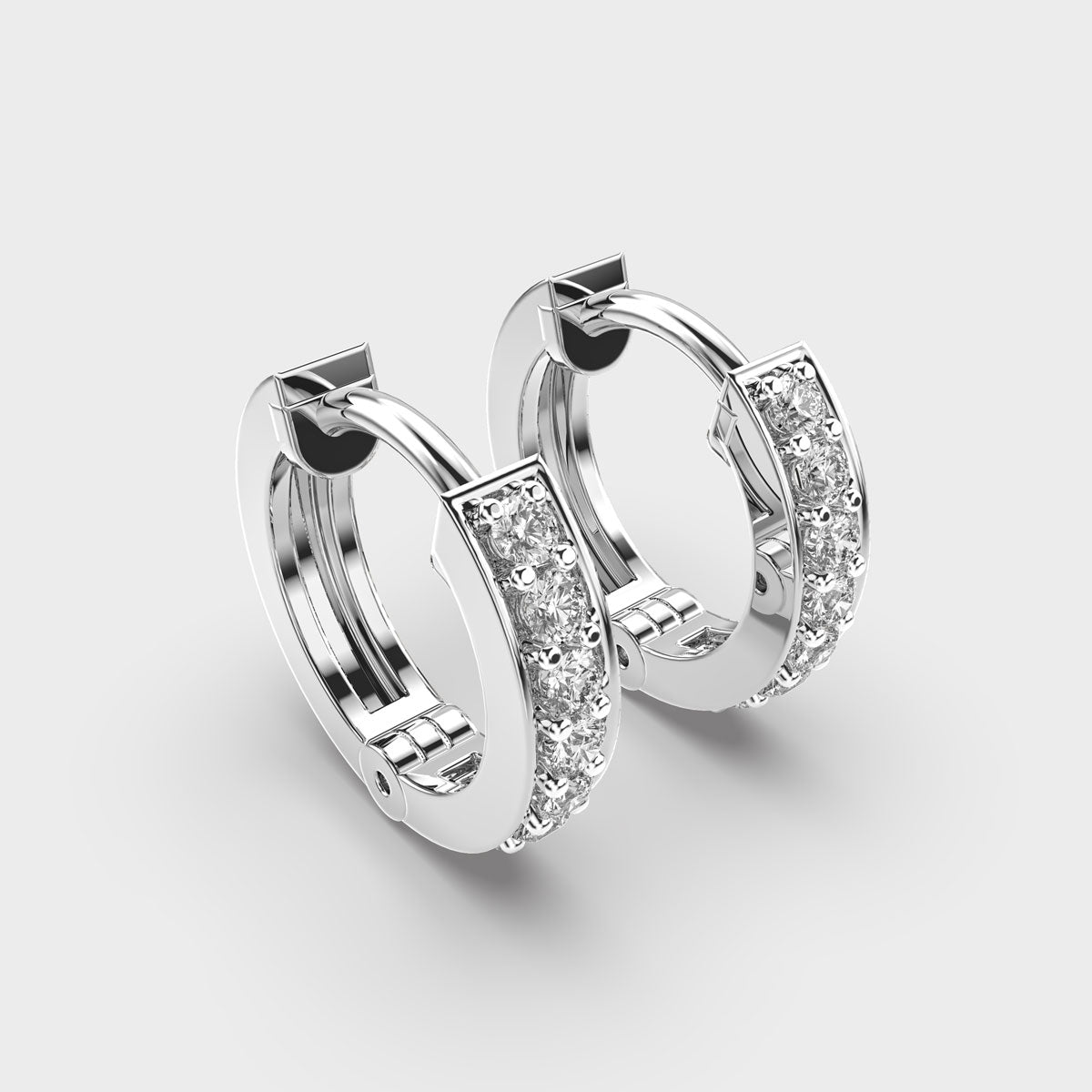 Elegance Diamond Ear Piercing Hoops