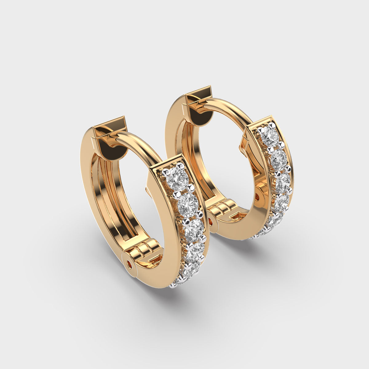 Elegance Diamond Ear Piercing Hoops