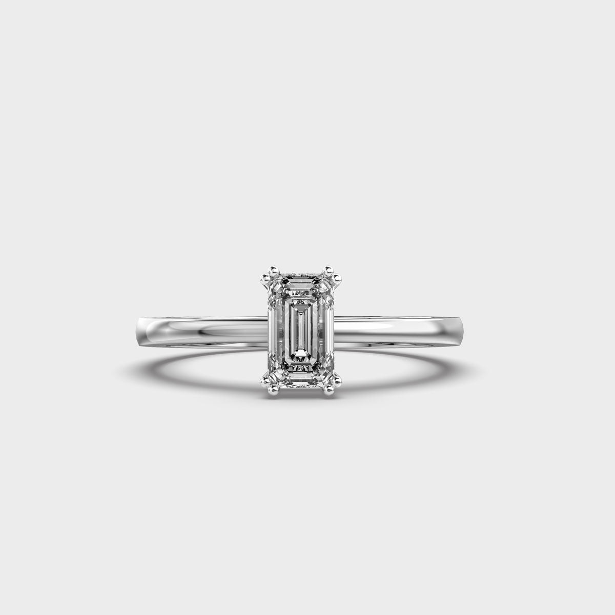 Minimal Emerald Diamond Ring