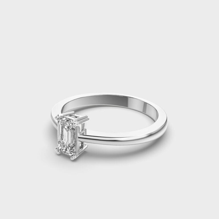 Minimal Emerald Diamond Ring