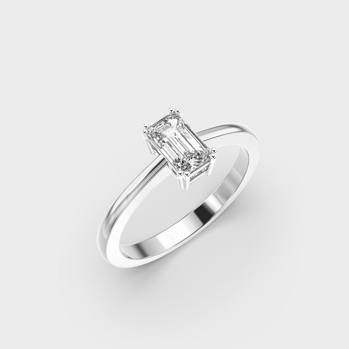 Minimal Emerald Diamond Ring