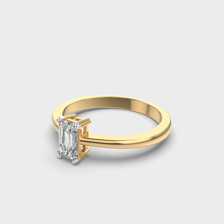 Minimal Emerald Diamond Ring