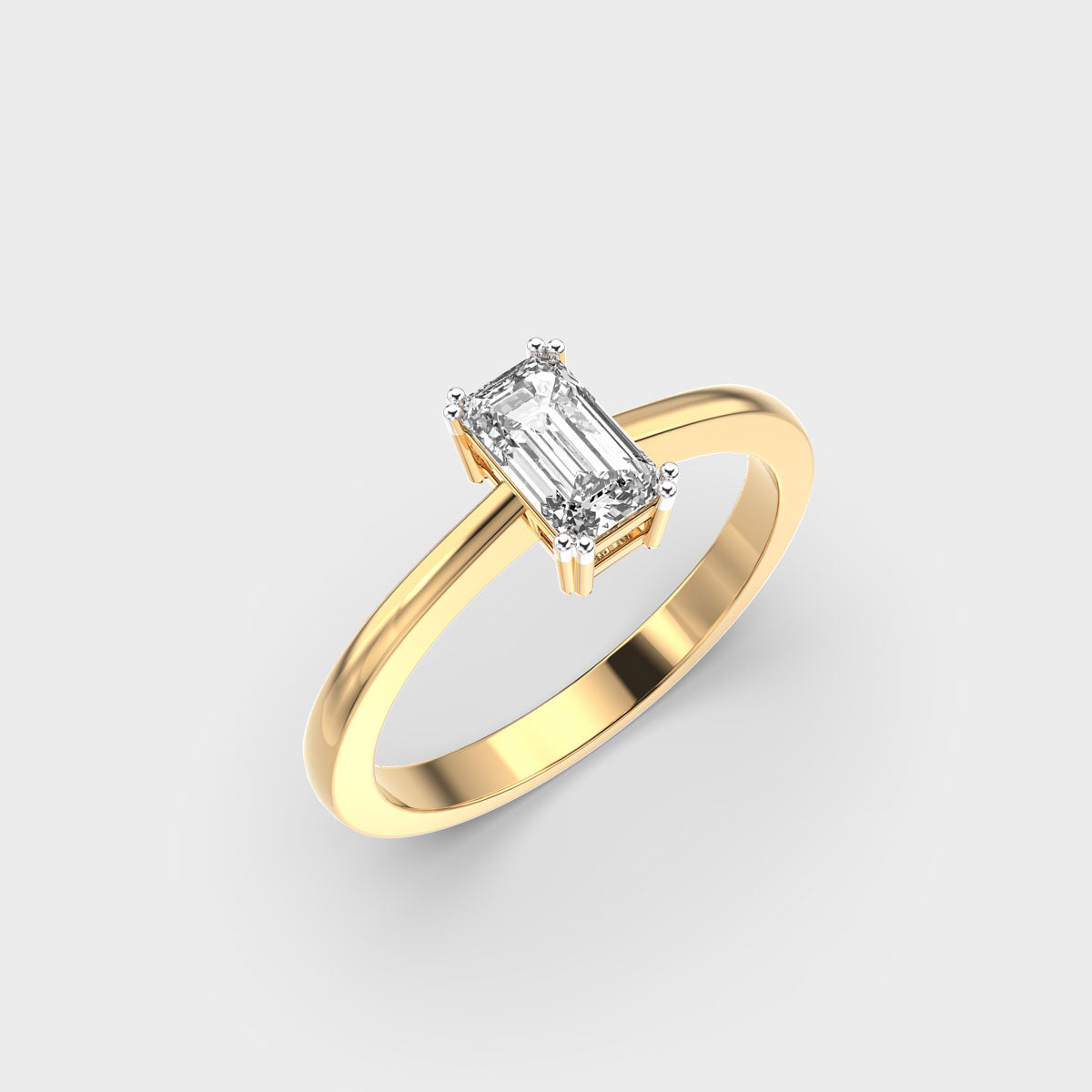 Minimal Emerald Diamond Ring