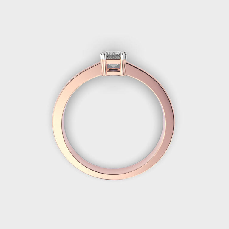 Minimal Emerald Diamond Ring