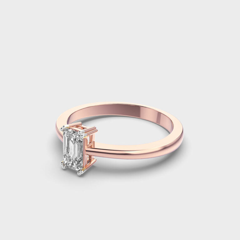 Minimal Emerald Diamond Ring