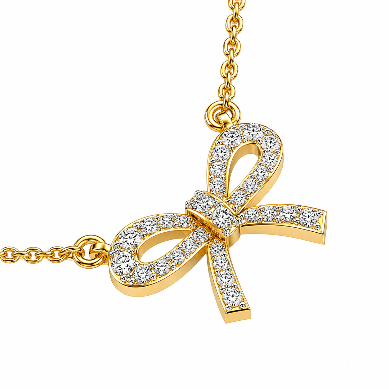 Bow Tie Diamond Pendant