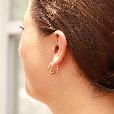 Ball Huggie Hoop Earrings – 18K Gold, Minimalist, Lightweight