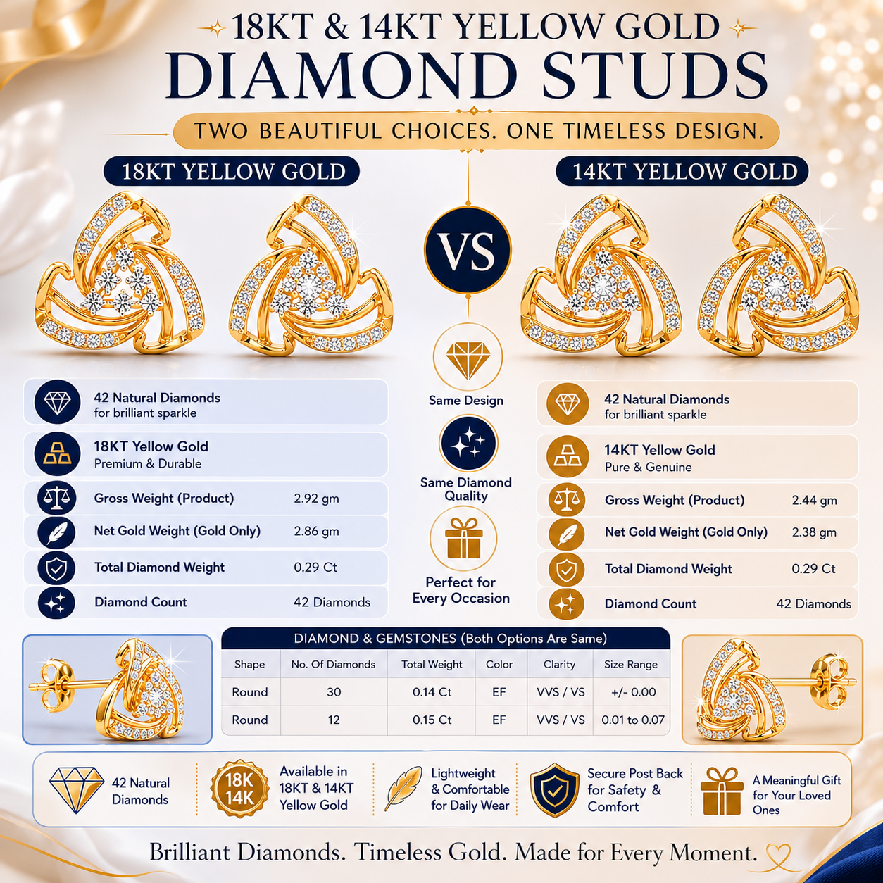 Flow Diamond Studs