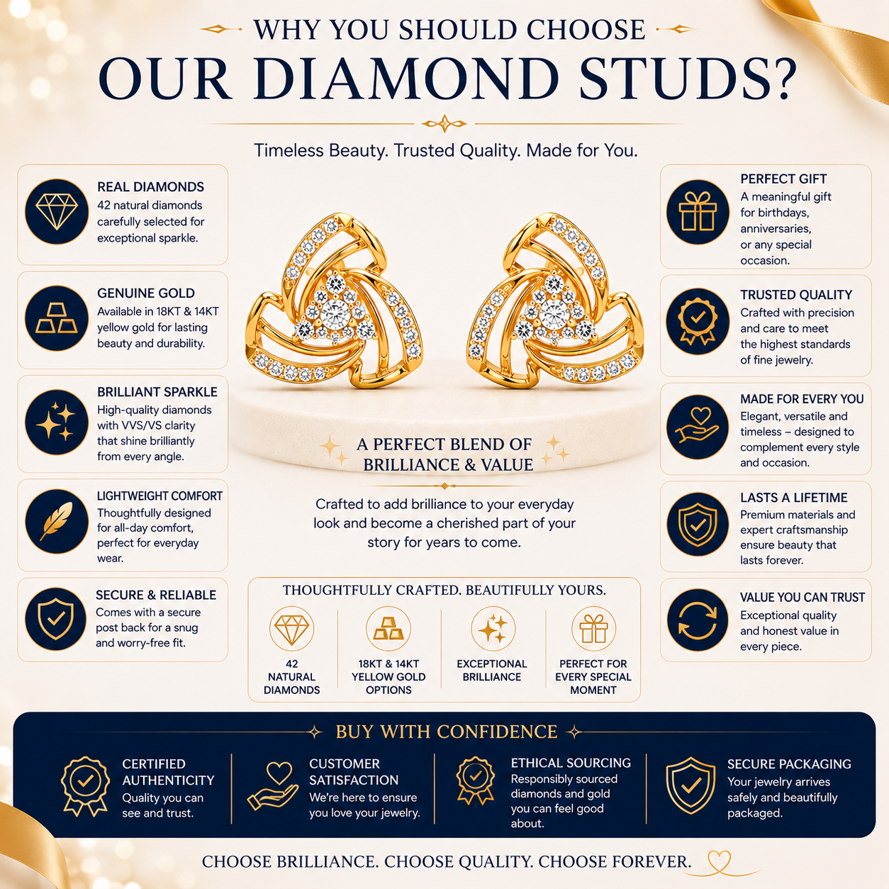 Flow Diamond Studs