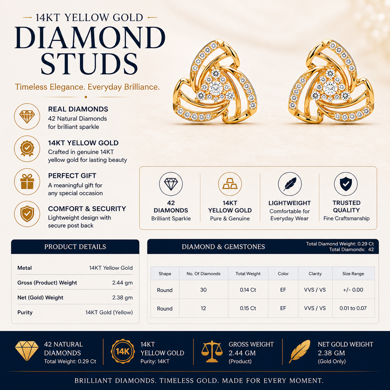 Flow Diamond Studs