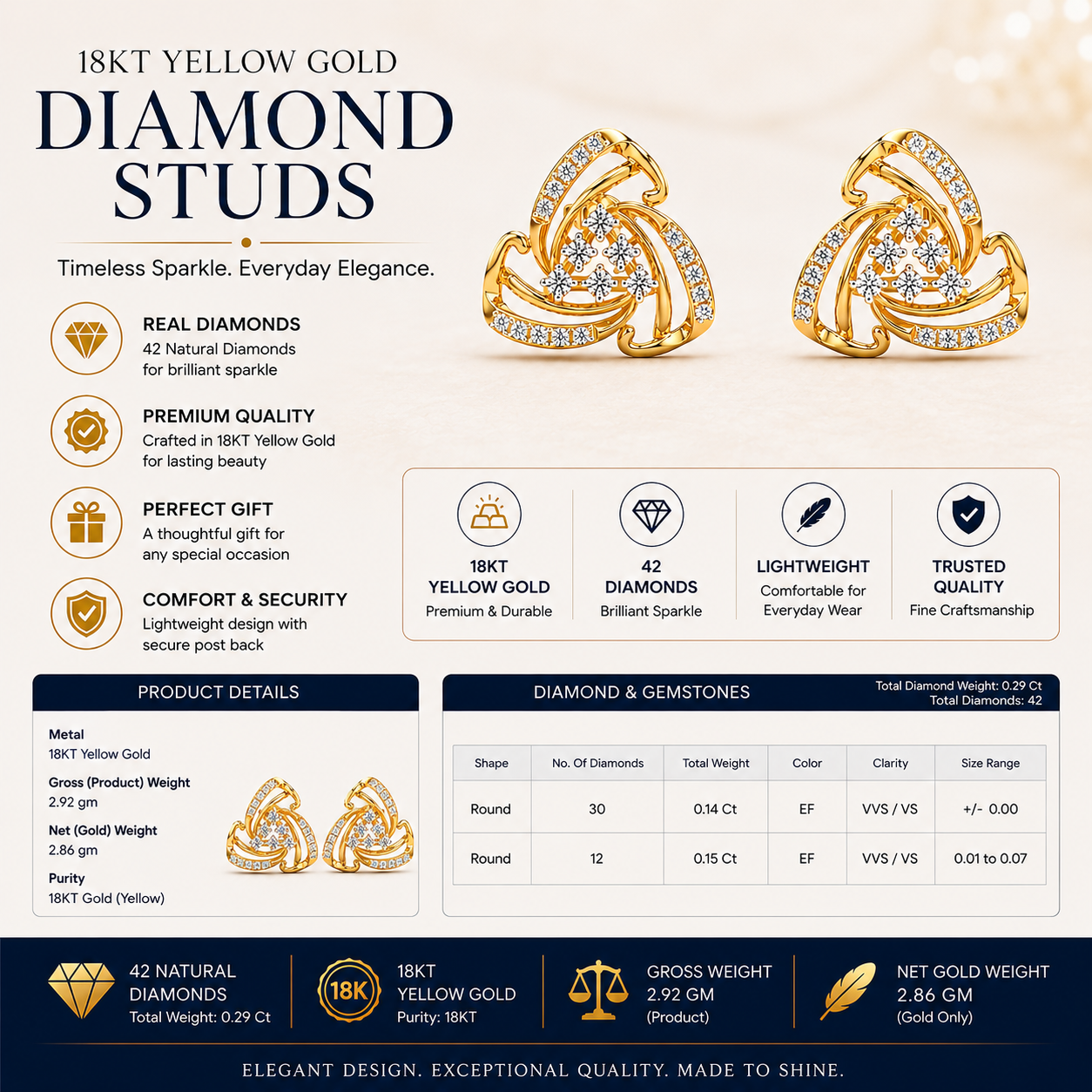 Flow Diamond Studs