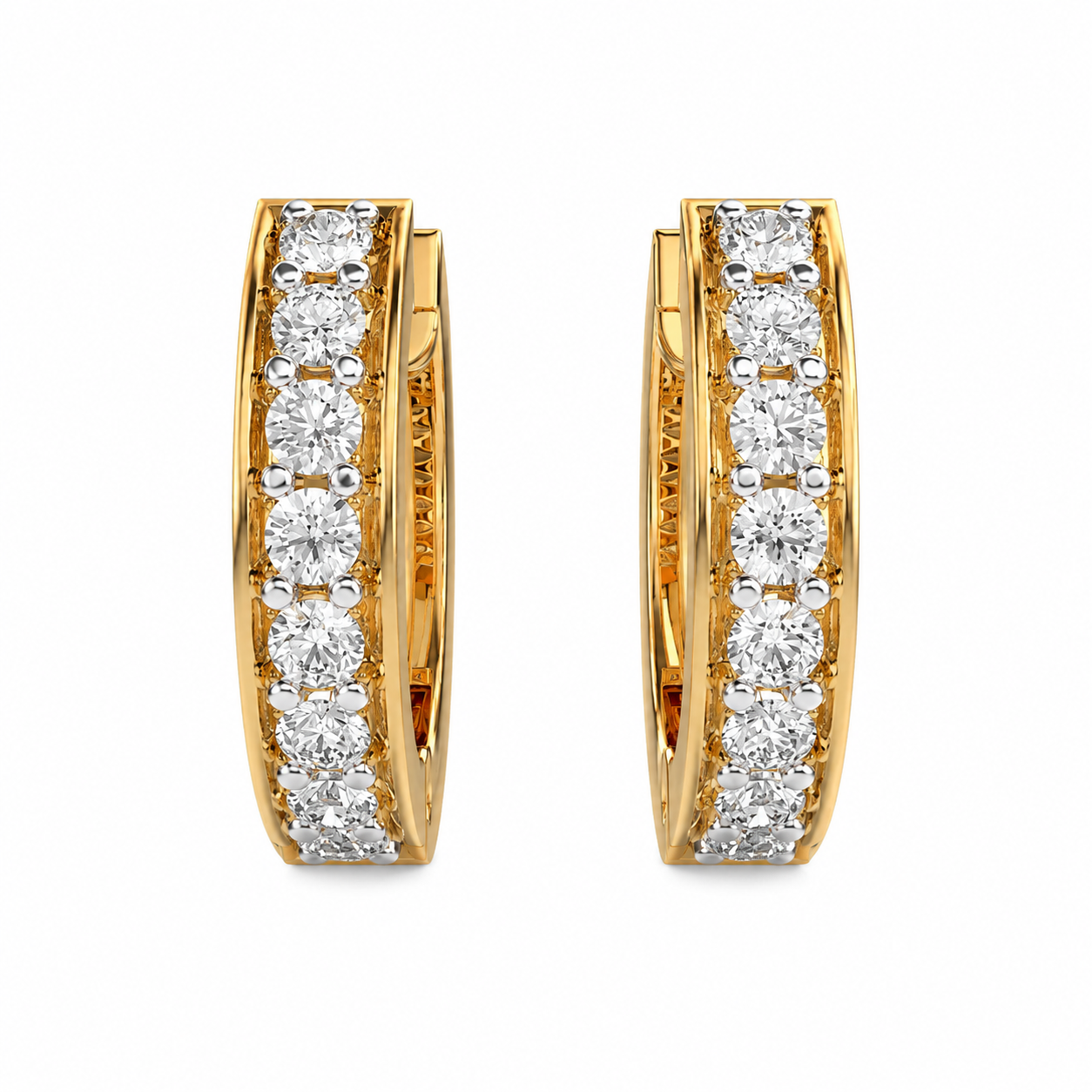 Elegance Diamond Ear Piercing Hoops