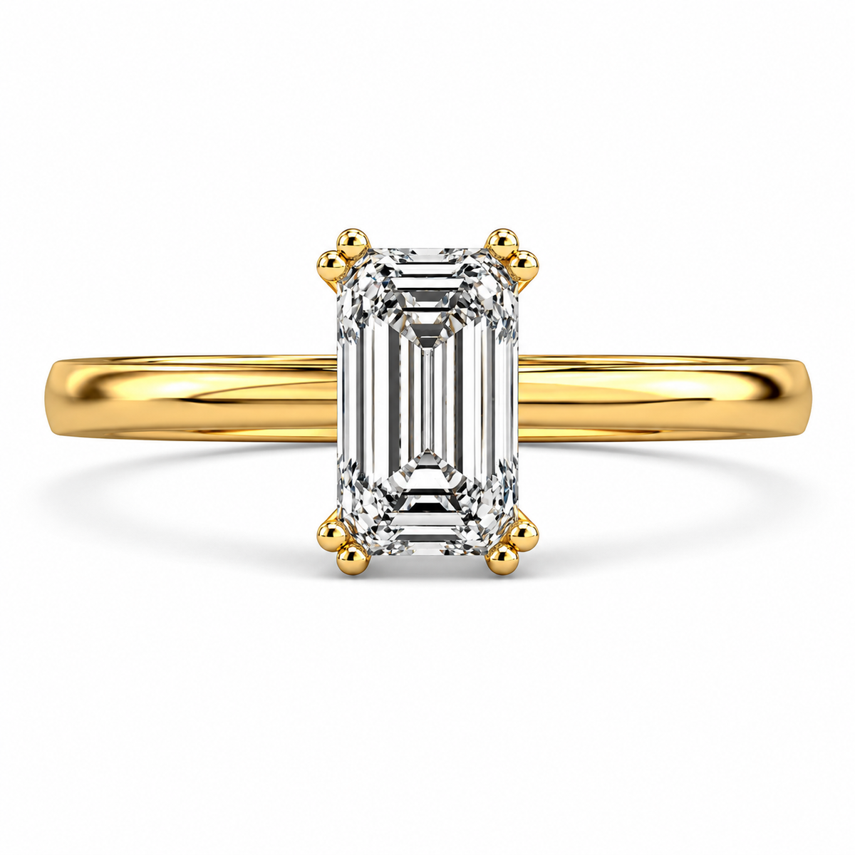 Minimal Emerald Diamond Ring