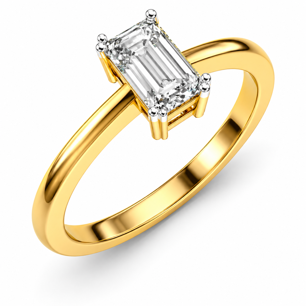 Minimal Emerald Diamond Ring