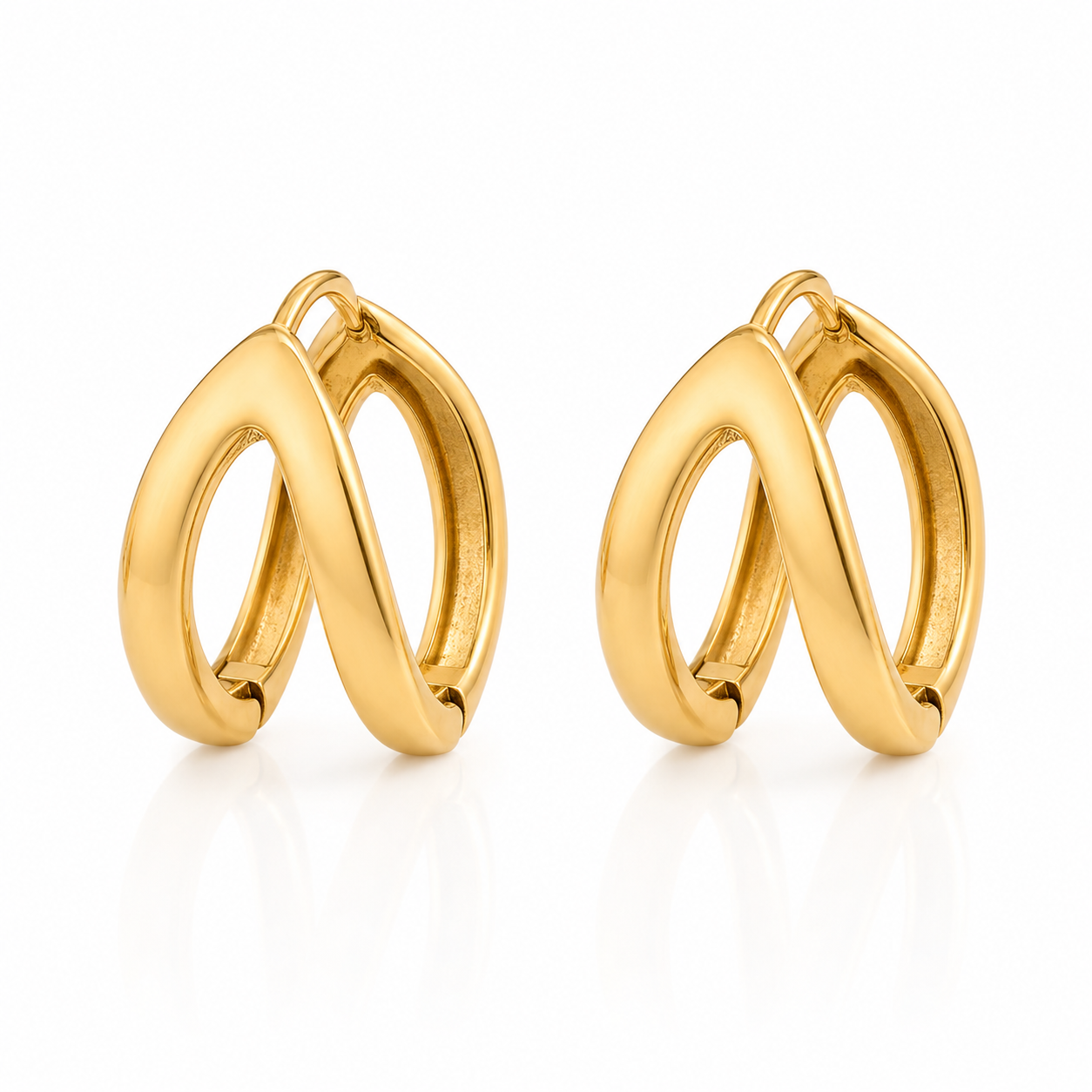 Split Hoop Earrings – 18K Gold, Minimalist, Everyday