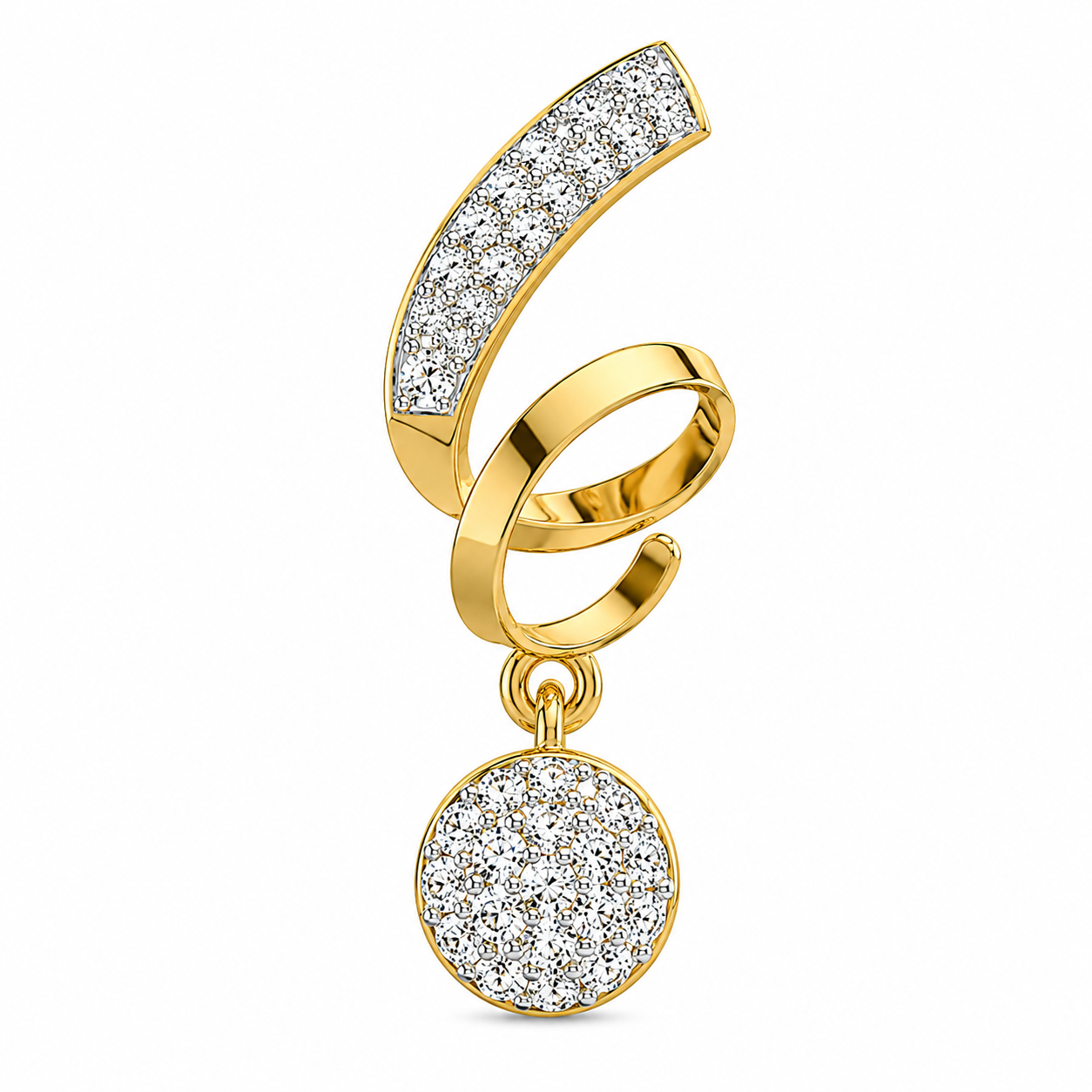 Stylish Spiral Diamond Pendant