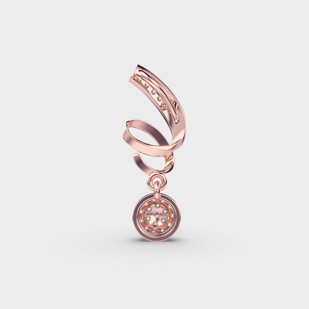 Stylish Spiral Diamond Pendant