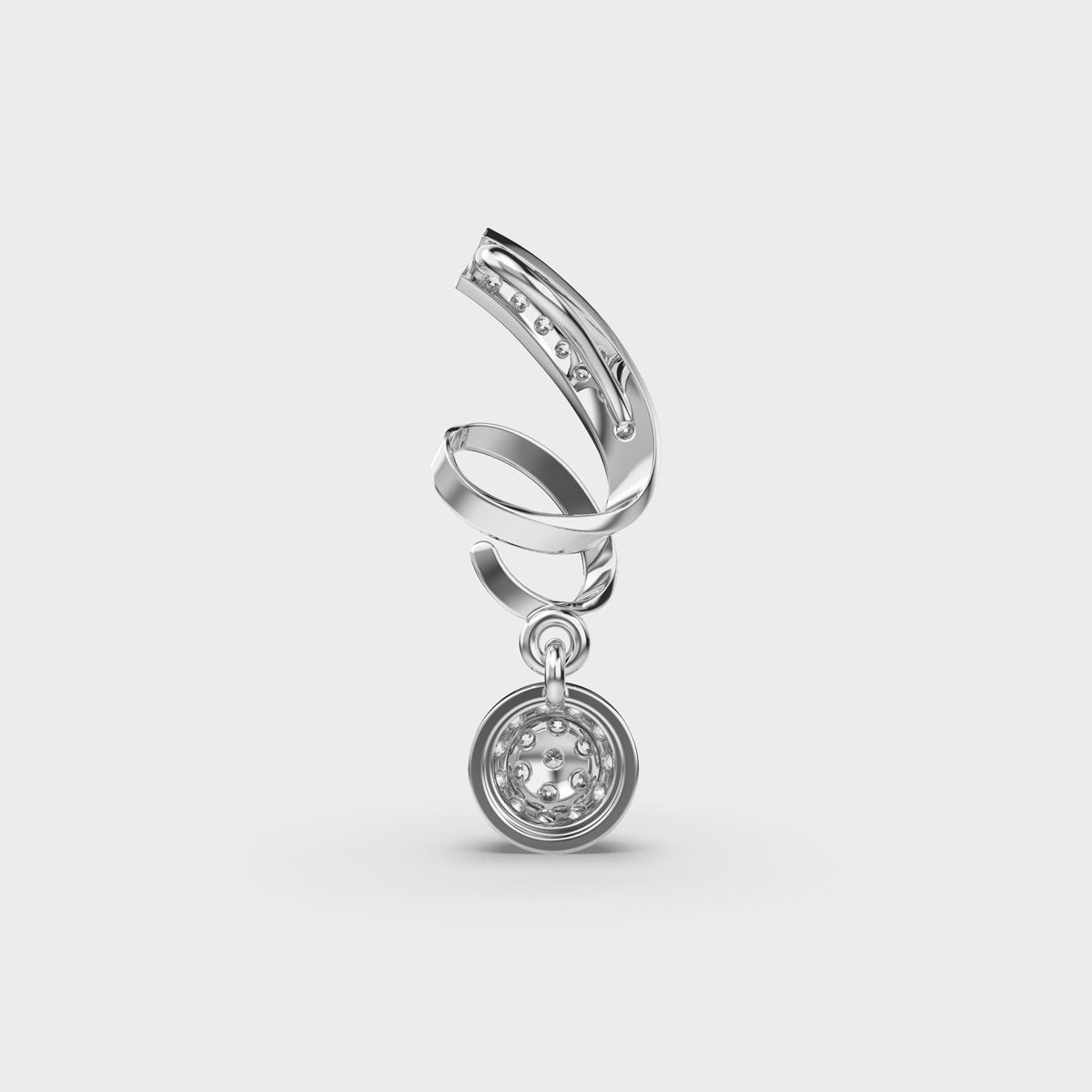 Stylish Spiral Diamond Pendant