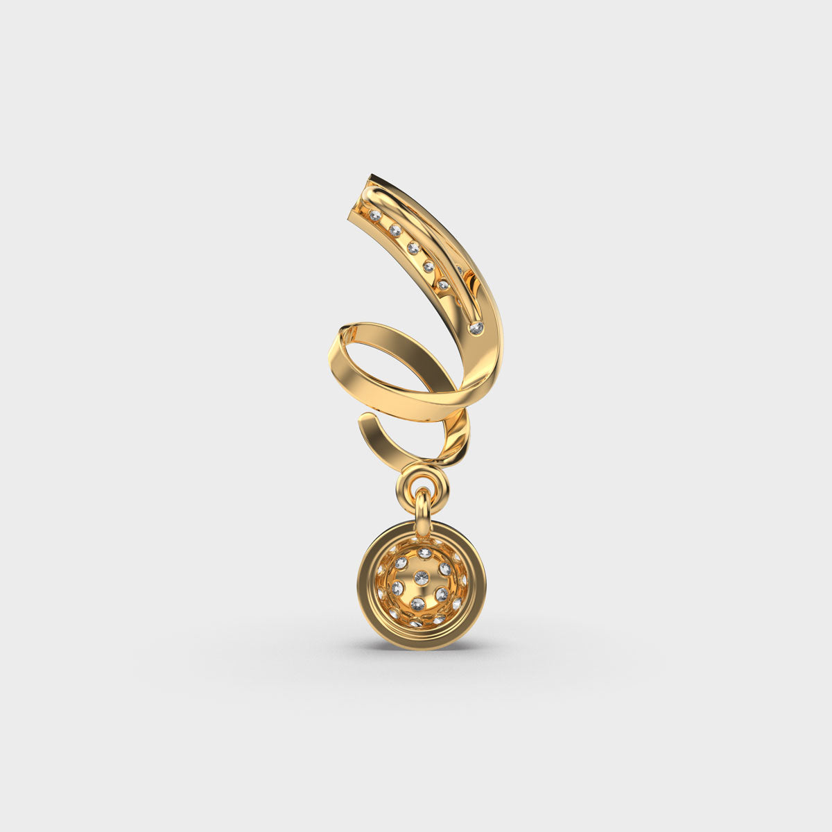 Stylish Spiral Diamond Pendant