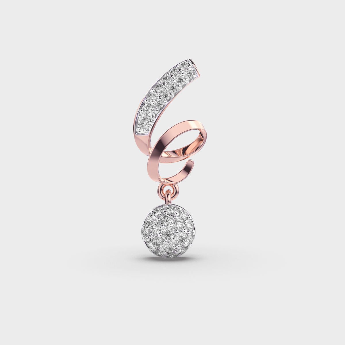 Stylish Spiral Diamond Pendant