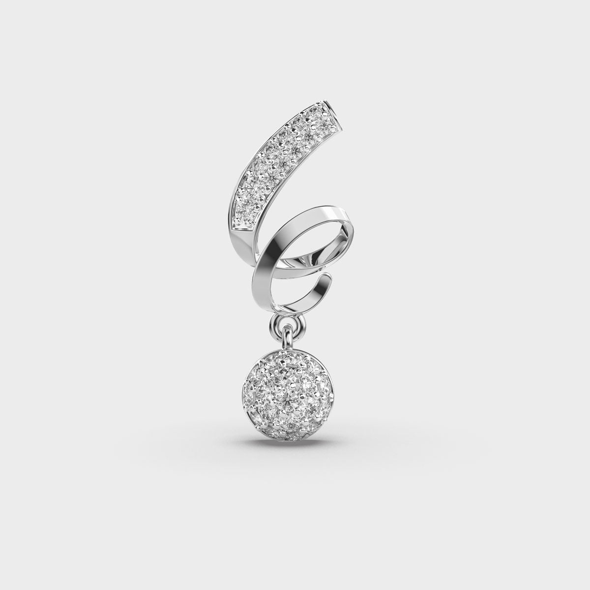 Stylish Spiral Diamond Pendant