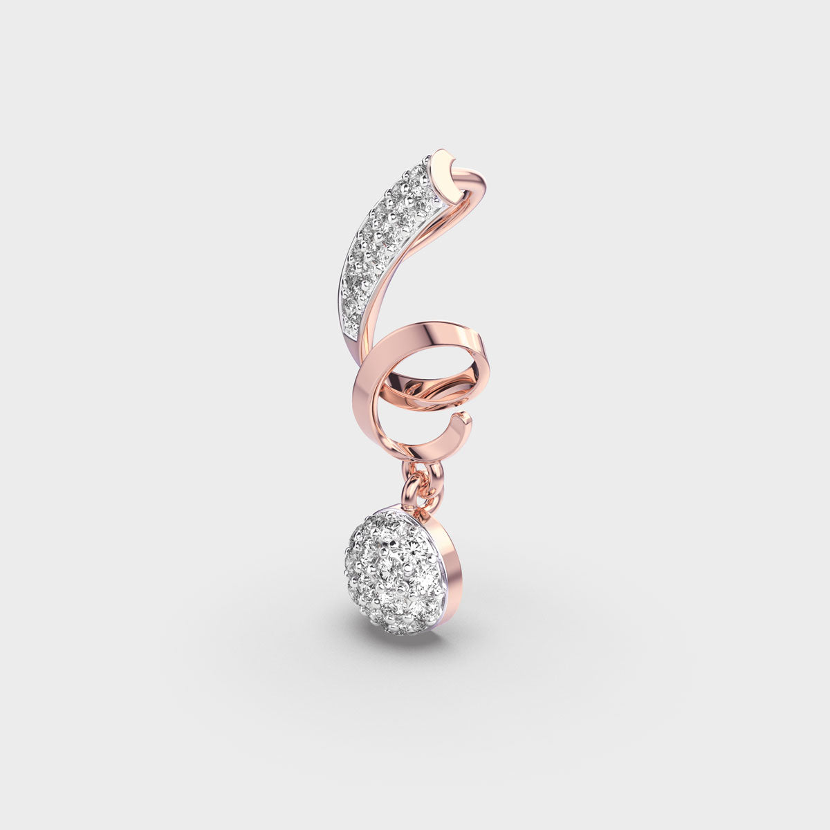 Stylish Spiral Diamond Pendant