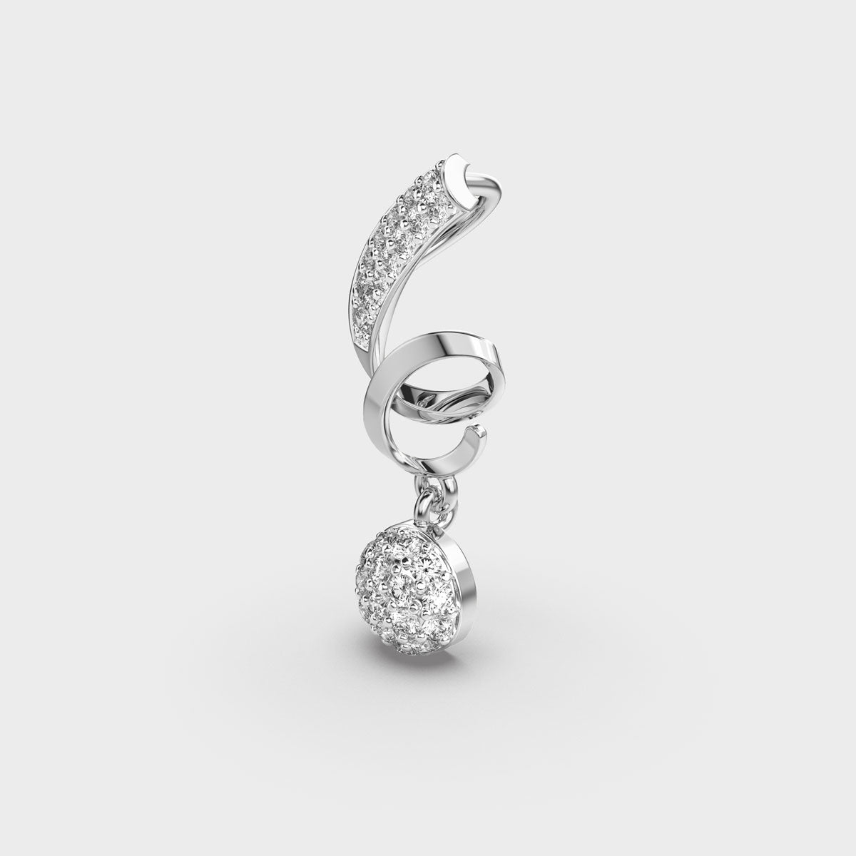 Stylish Spiral Diamond Pendant