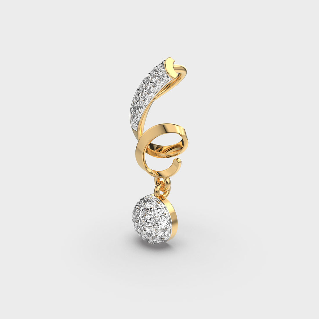 Stylish Spiral Diamond Pendant