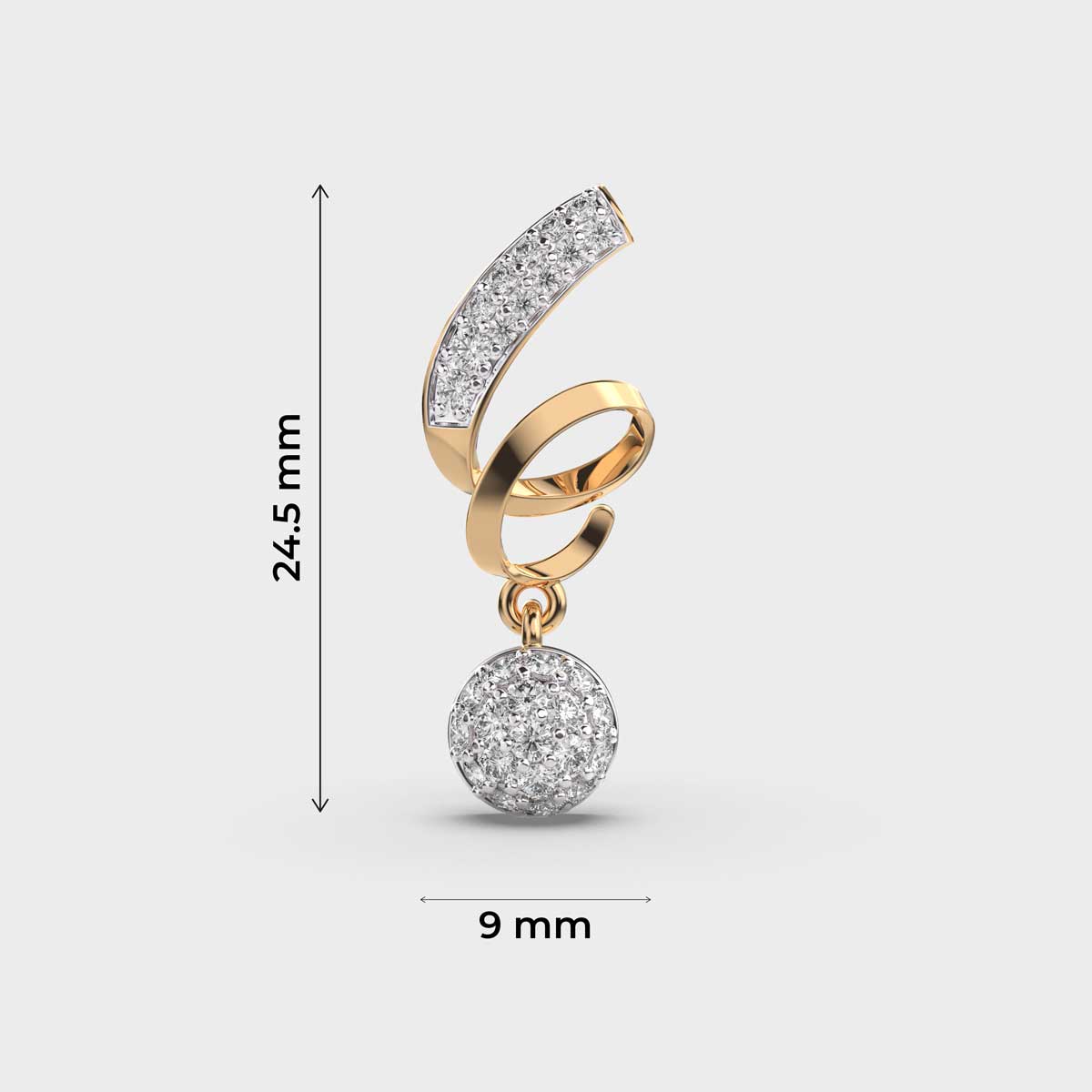 Stylish Spiral Diamond Pendant