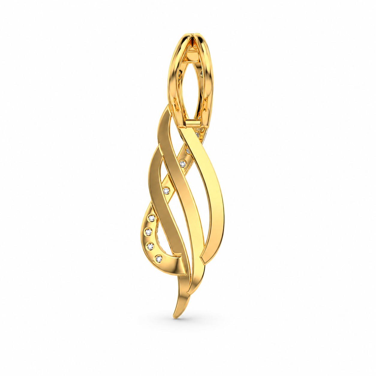 Diamond Infinity Twist Pendant in 18KT Yellow Gold