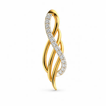 Diamond Infinity Twist Pendant in 18KT Yellow Gold