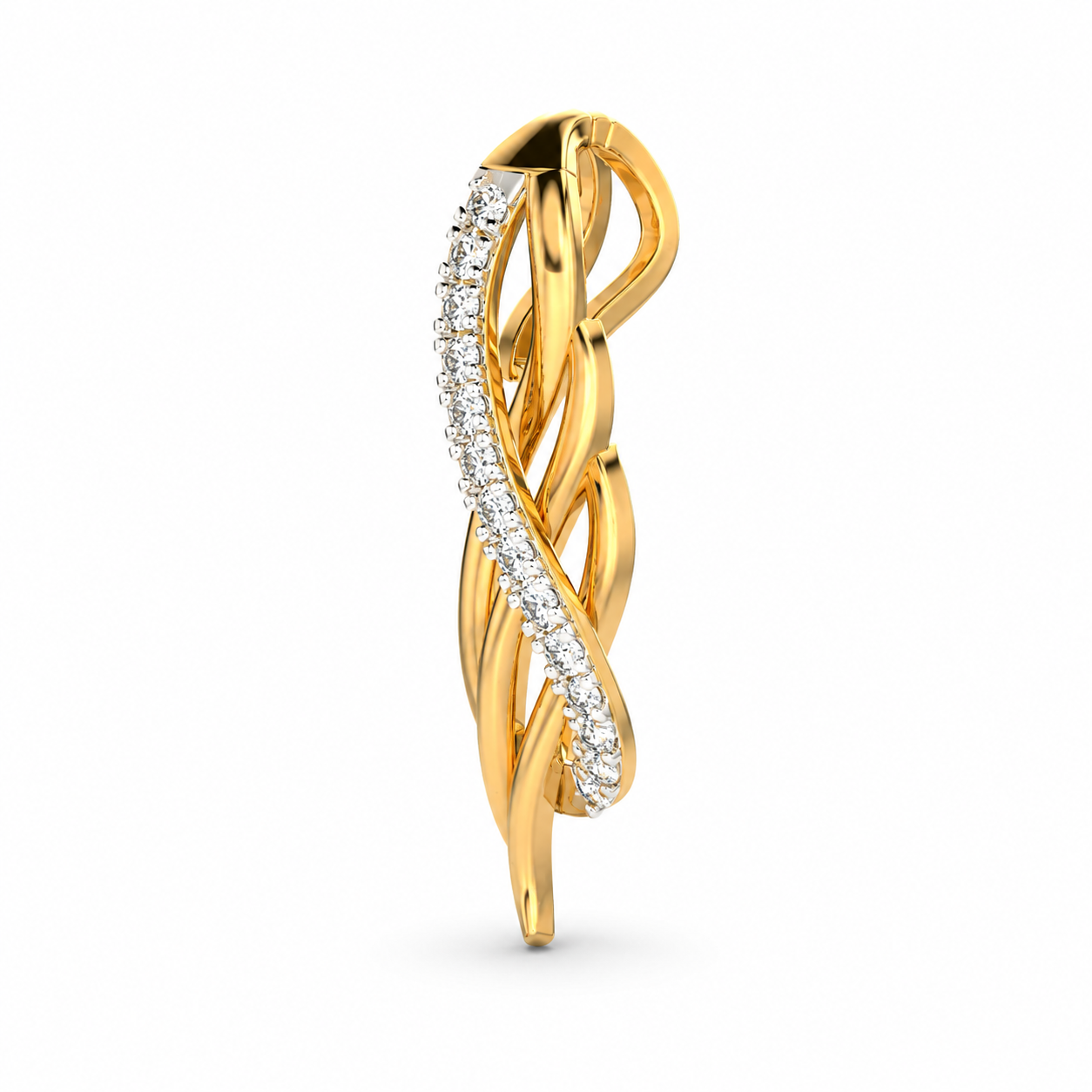 Diamond Infinity Twist Pendant in 18KT Yellow Gold